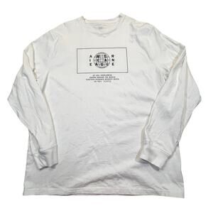 American Eagle Worldwide Graphic Long Sleeve T Shirt White XXL Streetwear Logo